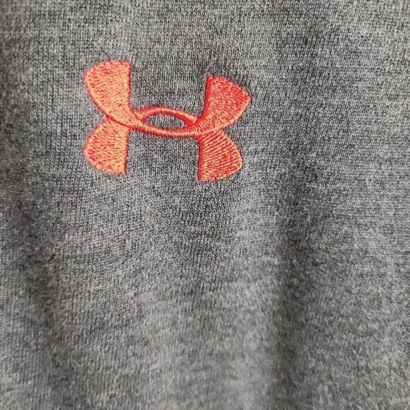Under Armour Red & Gray Color Block Sweatshirt Track Jacket Zipper Front Mens L - Picture 2 of 5